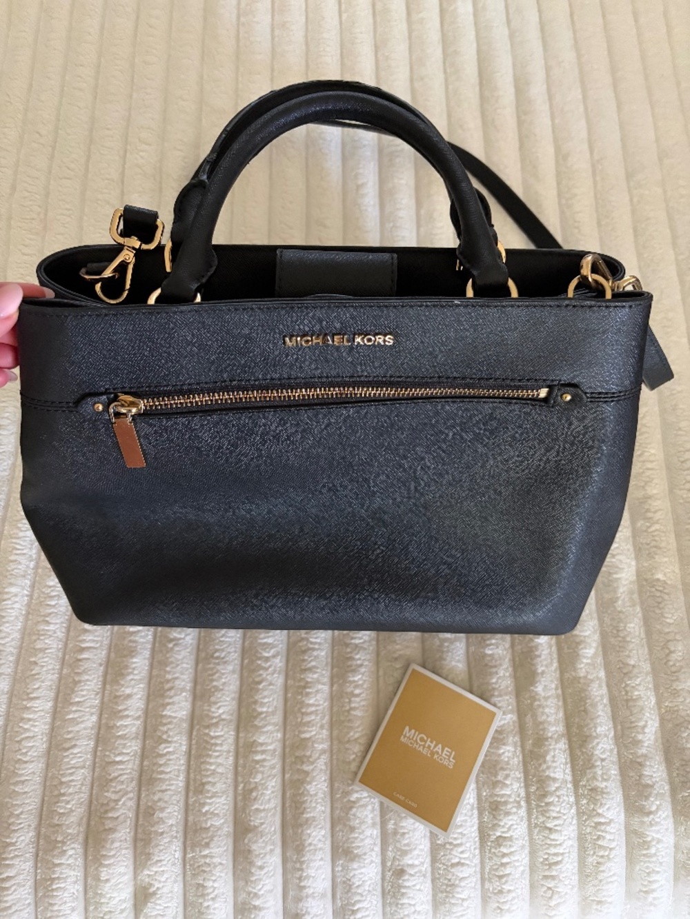 Michael Kors Black Leather Satchel Bag